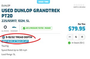 Tread Depth Measuremnets