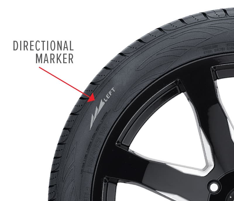 Directional tire sidewall marking