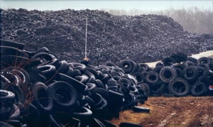 old tires in a landfill in missouri